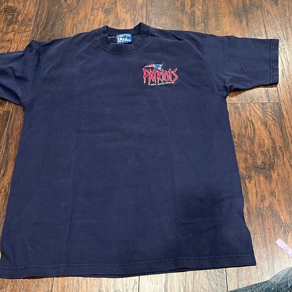 NEW ENGLAND PATRIOTS Embroidered Navy Pro Player‎ Shirt XL VTG